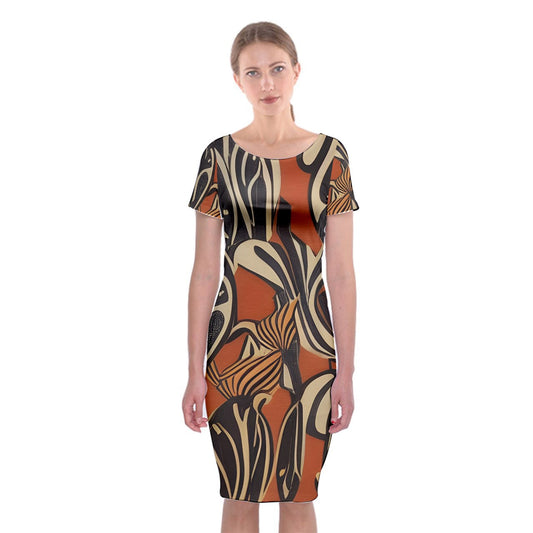 African - Ethnic | Classic Short Sleeve Midi Dress