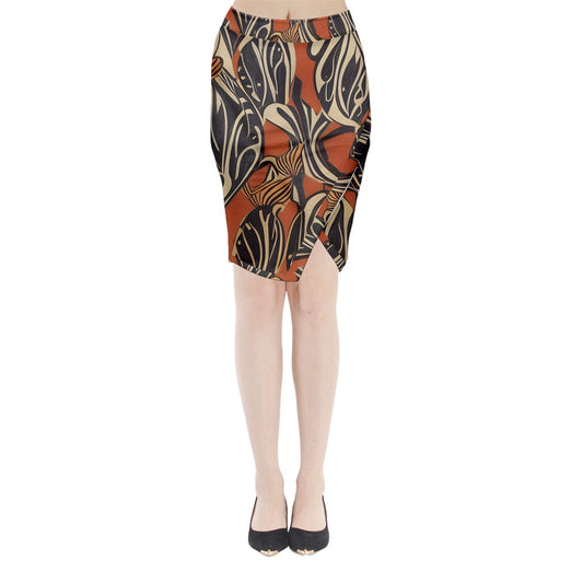 African - Ethnic Midi Wrap Pencil Skirt