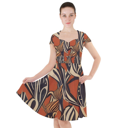 African - Ethnic | Cap Sleeve Midi Dress