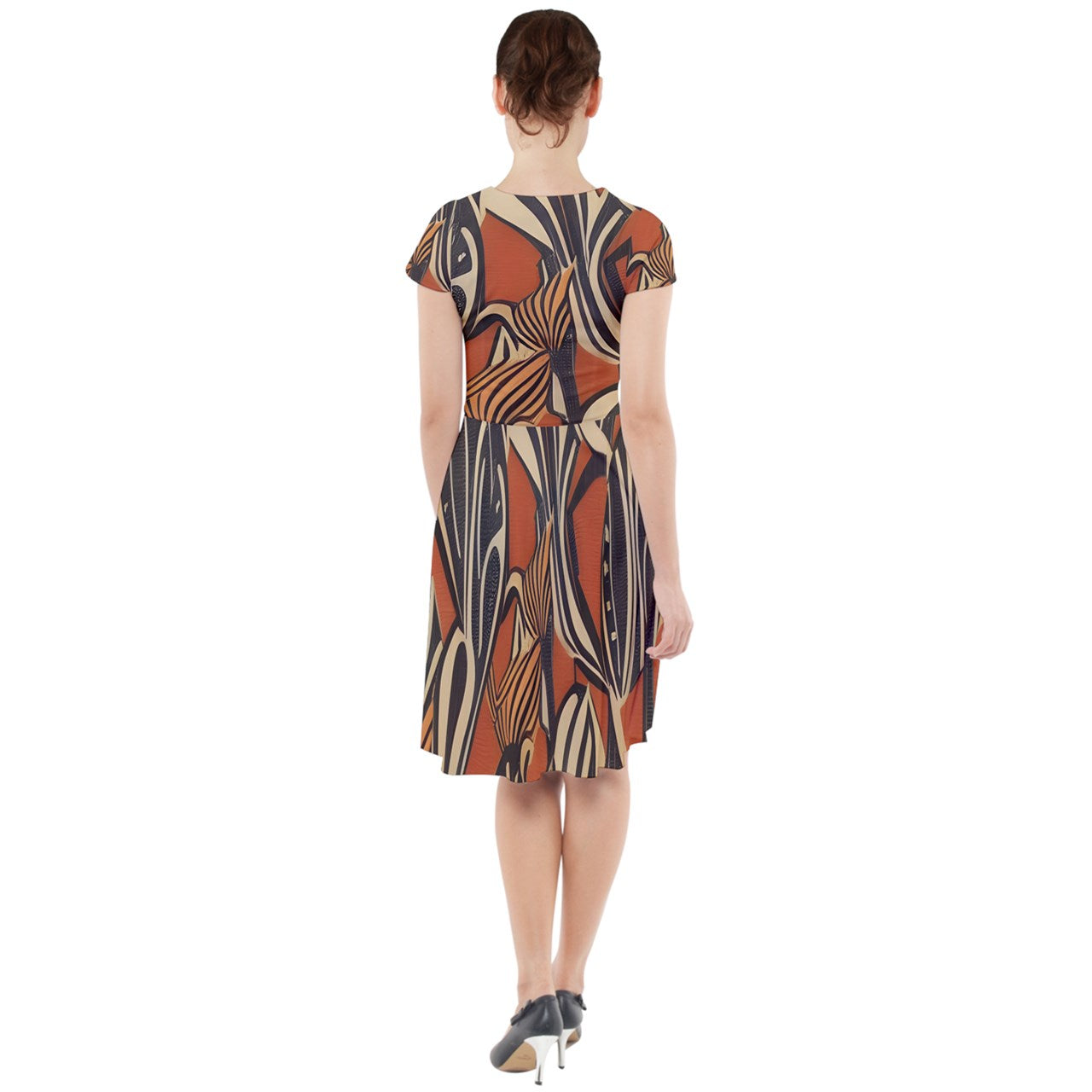 African - Ethnic | Cap Sleeve Midi Dress