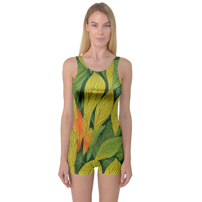 Indian Shot One Piece Boyleg Swimsuit