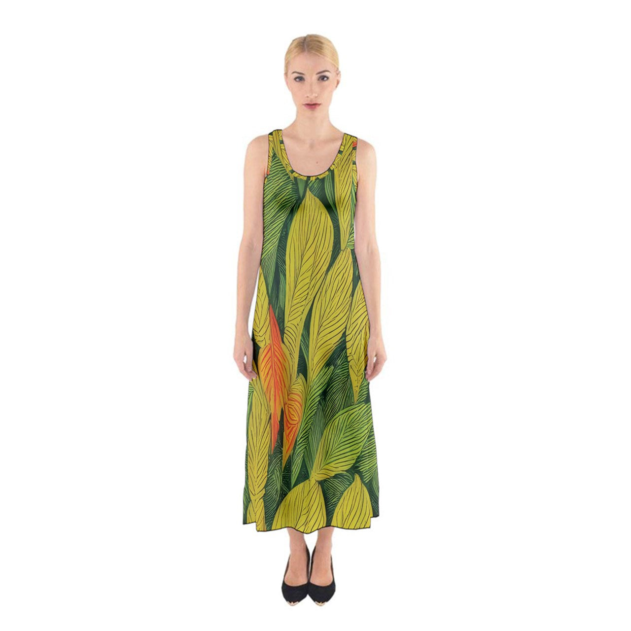 Indian Shot Sleeveless Maxi Dress