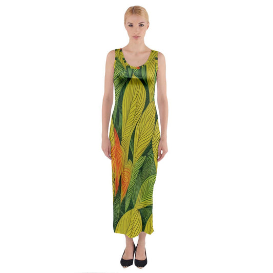 Indian Shot Fitted Maxi Dress - Sizes up to 5XL