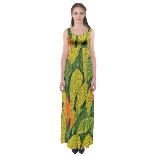 Indian Shot Empire Waist Maxi Dress