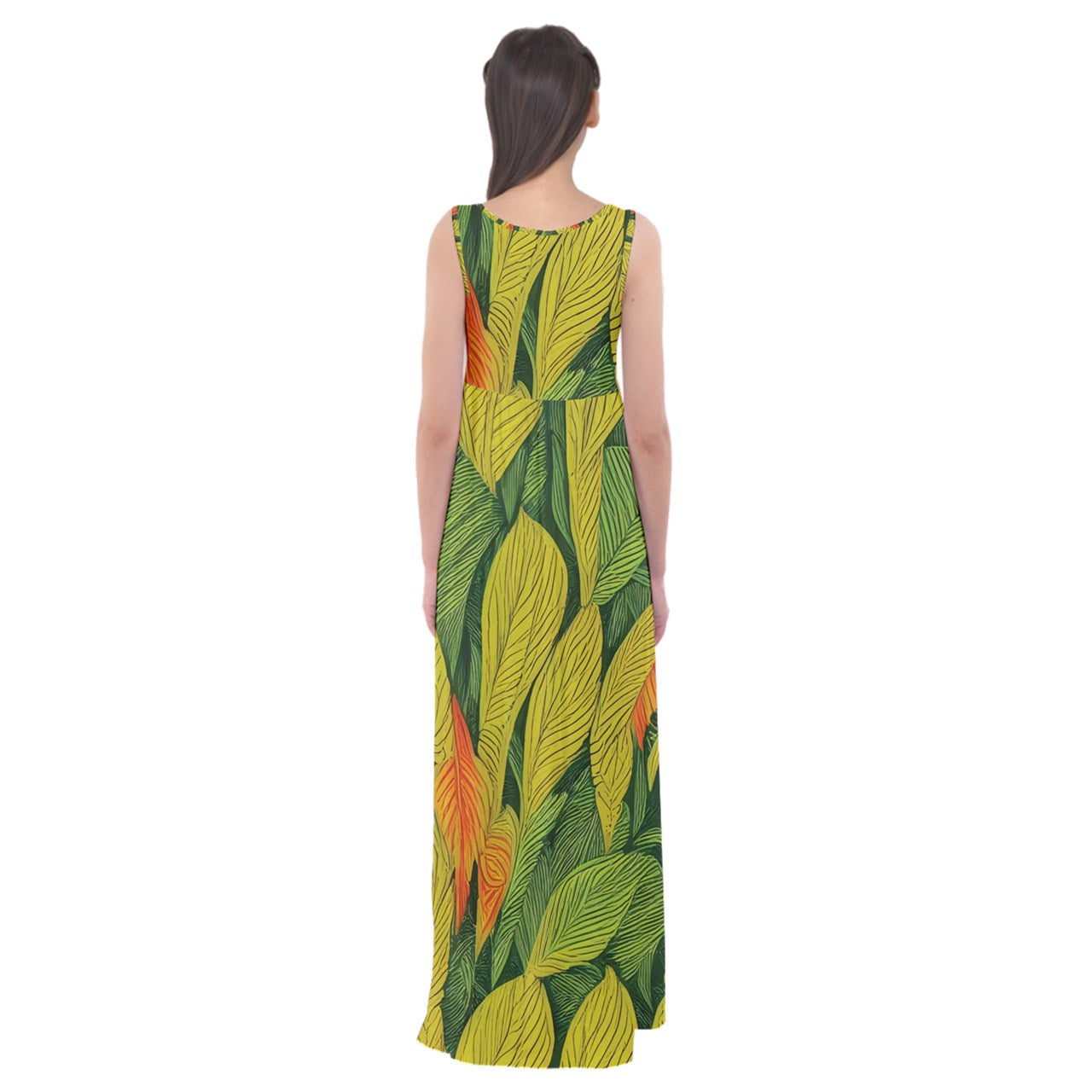 Indian Shot Empire Waist Maxi Dress