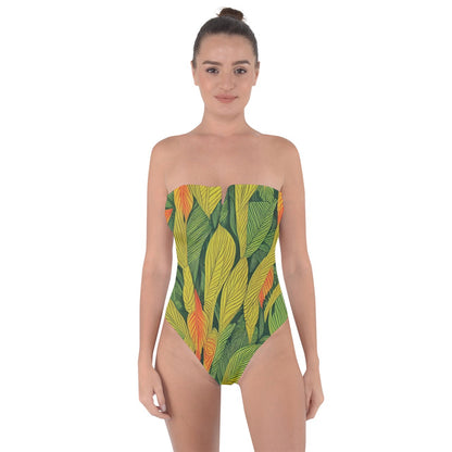 Indian Shot Tie Back One Piece Swimsuit