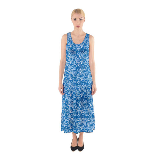 Blue Wind Sleeveless Maxi Dress