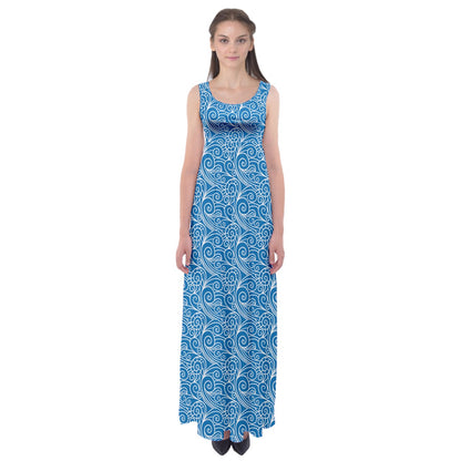 Blue Wind Empire Waist Maxi Dress