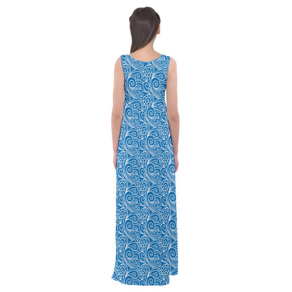 Blue Wind Empire Waist Maxi Dress