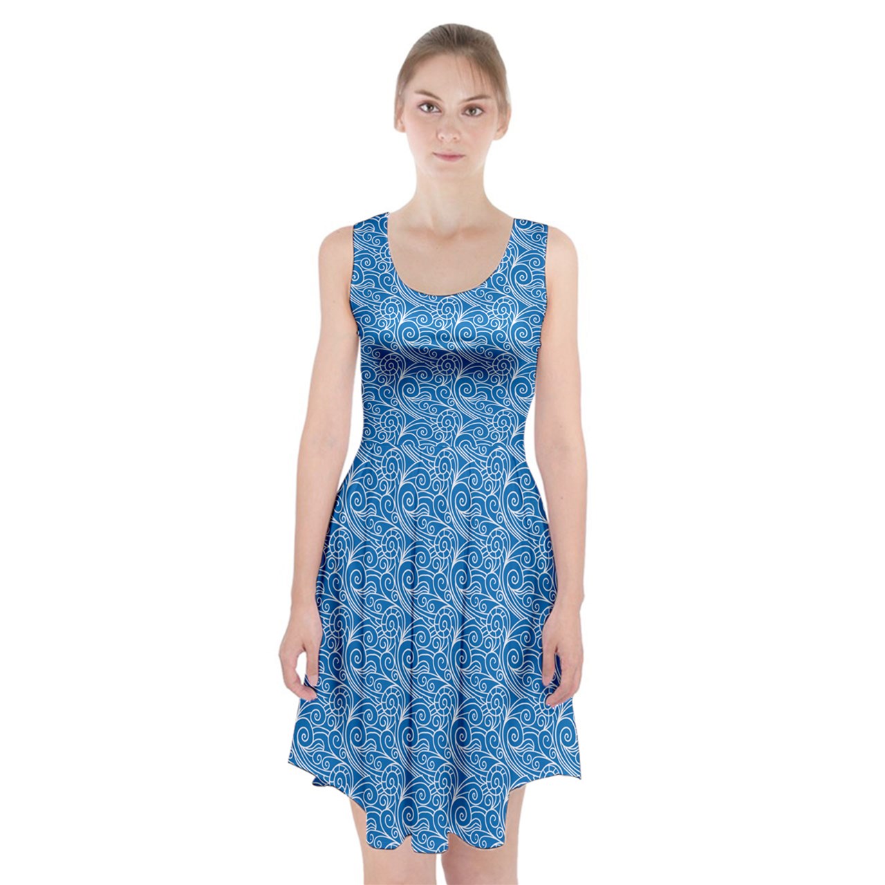 Blue Wind Racerback Midi Dress