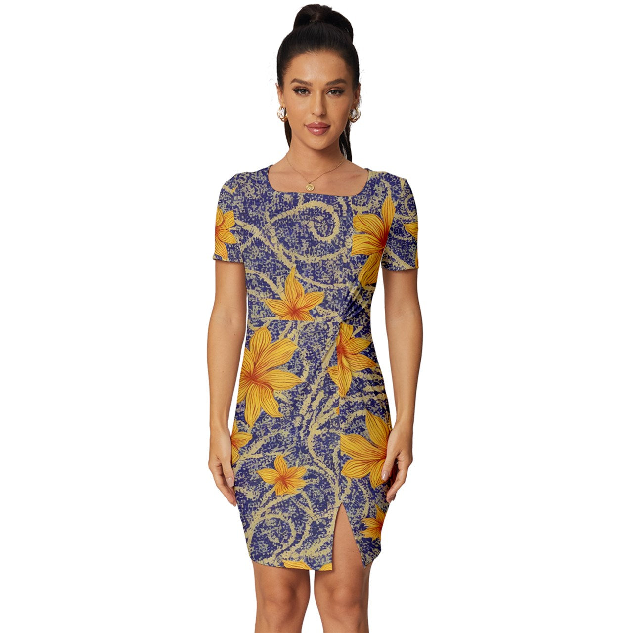 Jasmine  Fitted Knot Split End Bodycon Dress