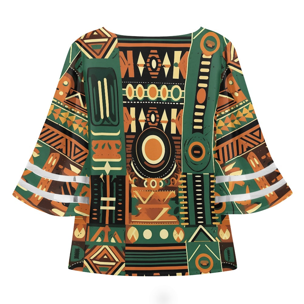 African Women Puff Sleeve Blouse
