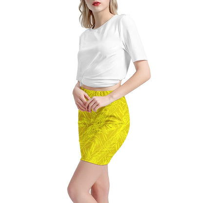 Yellow Fern Women’s Mini Skirt