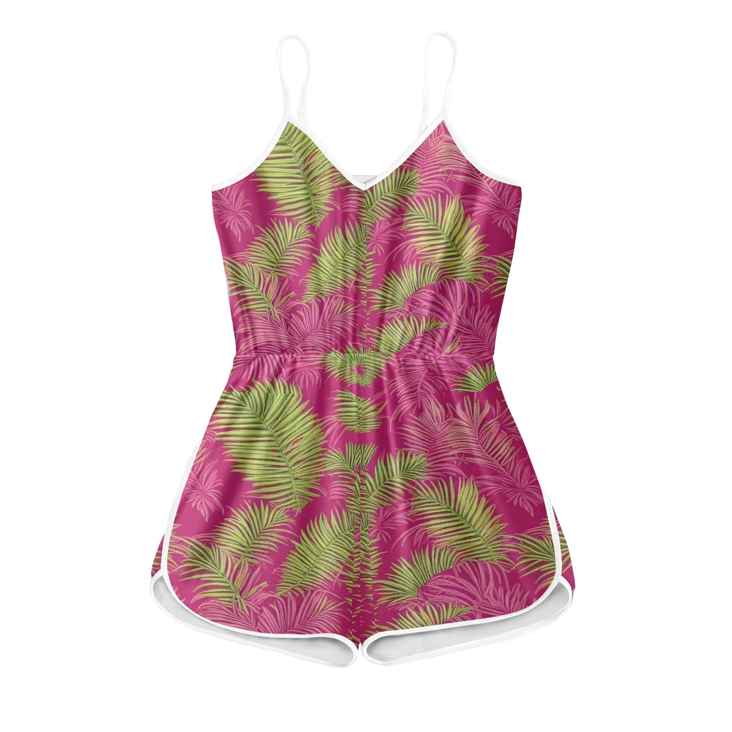 Sago Palms Women's Sleeveless Jumpsuit Shorts white