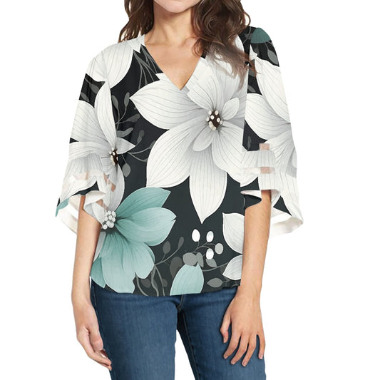 Women Puff Sleeve Blouse white