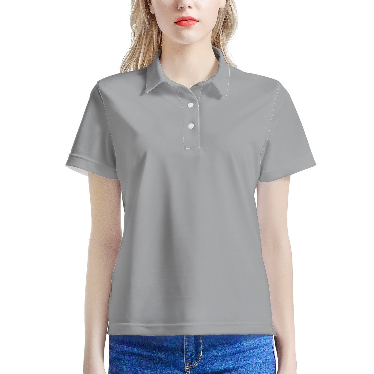 Silver Gray Women’s Aloha Polo Shirt