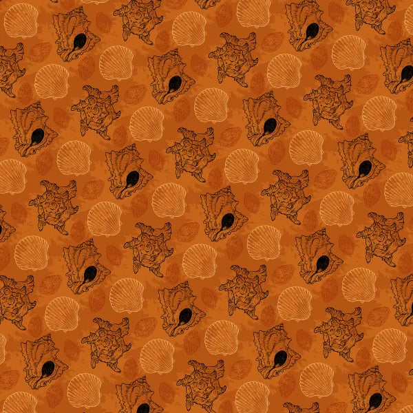 Sea Shell Ocean Design in Orange Women’s One-Piece High Cut Swimsuit