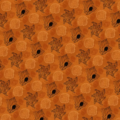 Sea Shell Ocean Design in Orange Women’s One-Piece High Cut Swimsuit