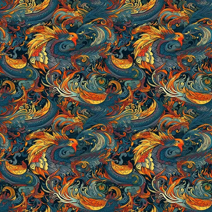 Majestic Dragon and a Graceful Phoenix Men's Aloha Shirt