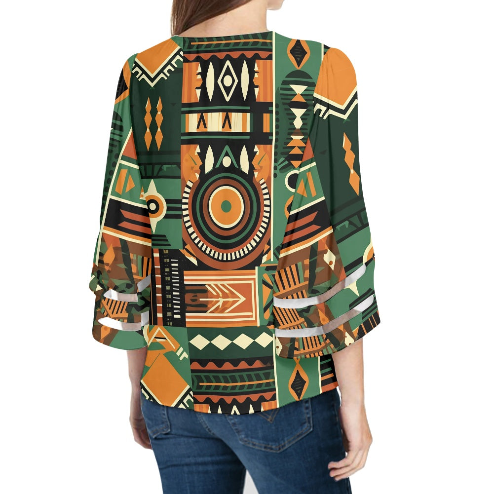 African Women Puff Sleeve Blouse