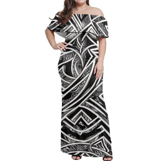 Polynesian Women's Off The Shoulder Maxi Dress Up to 7XL