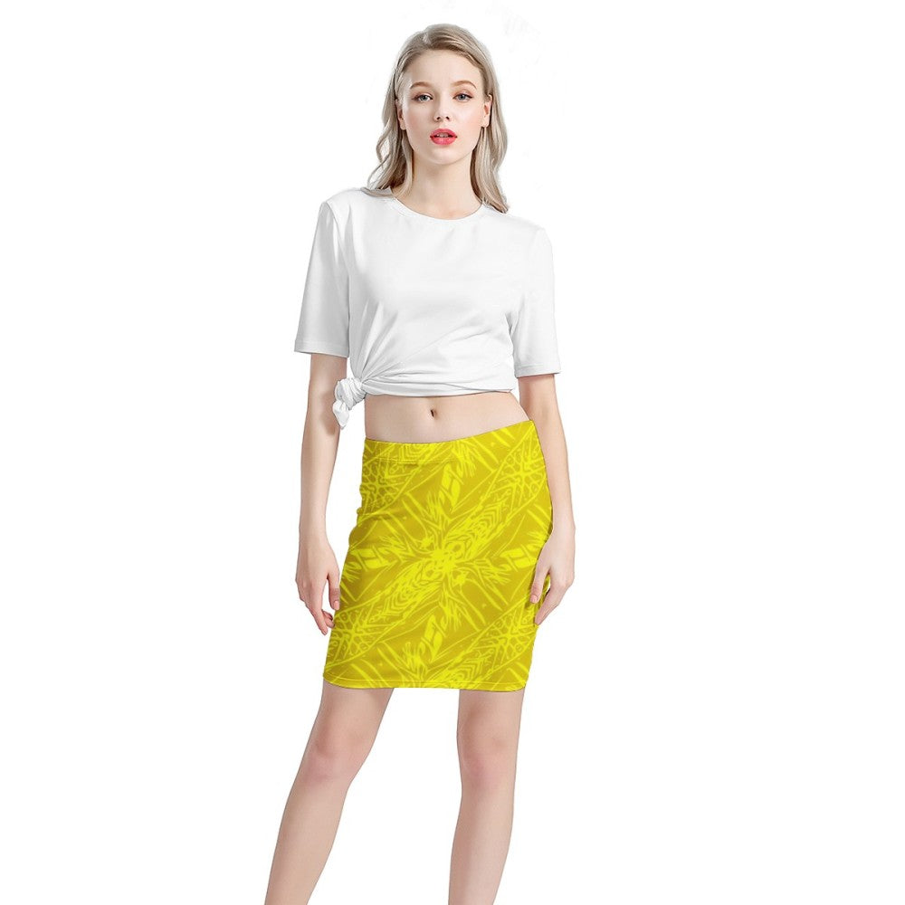 Yellow Fern Women’s Mini Skirt