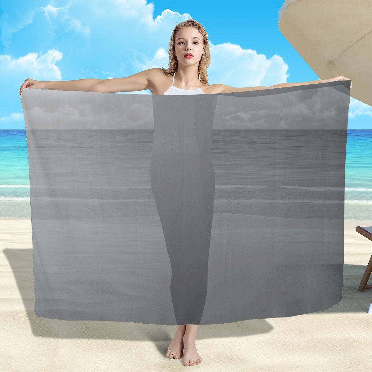 Silver Gray Sarong Scarf