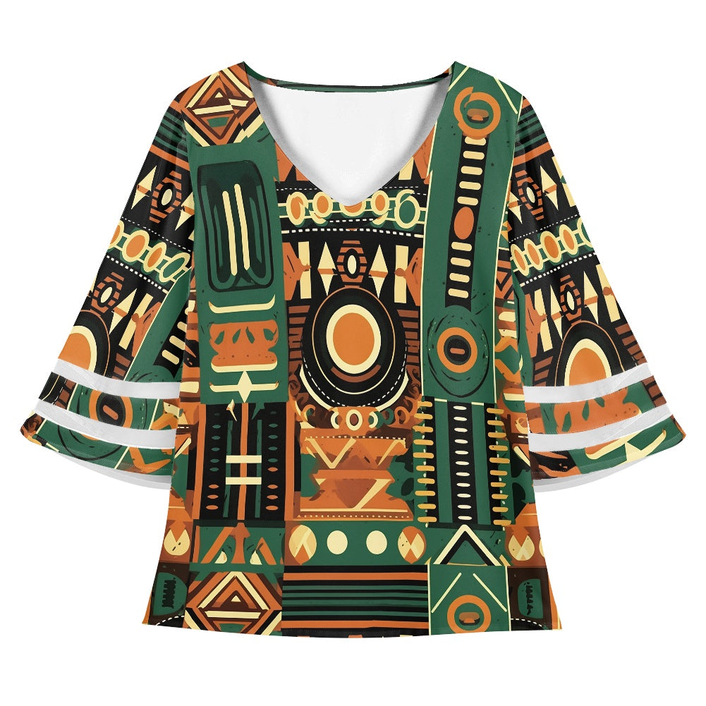 African Women Puff Sleeve Blouse