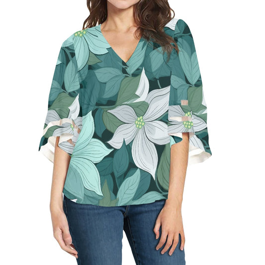 Women Puff Sleeve Blouse white