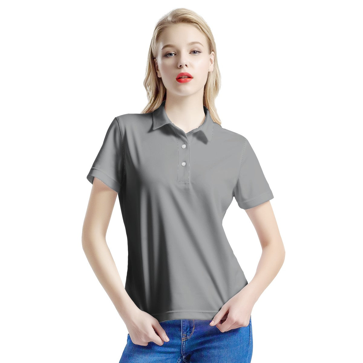 Silver Gray Women’s Aloha Polo Shirt