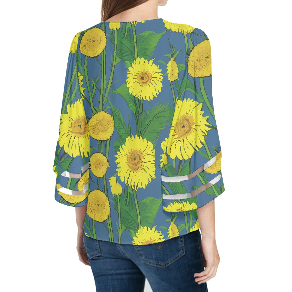 Sunflower Women Puff Sleeve Blouse