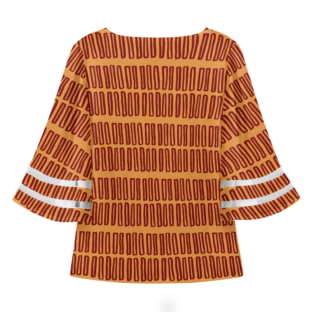 African Women Puff Sleeve Blouse