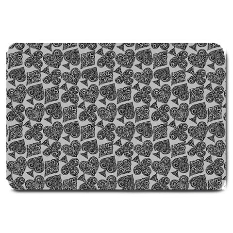 Playingcards-grey Large Doormat - Luxtrini, LLC