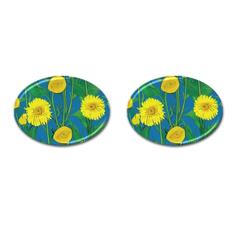 Sunflower Cufflinks (Oval)