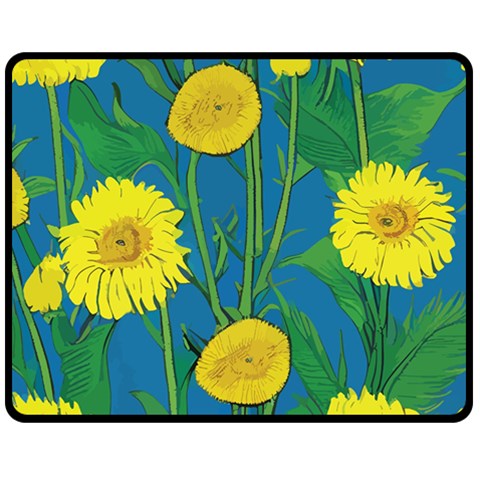 Sunflower One Side Fleece Blanket (Medium)