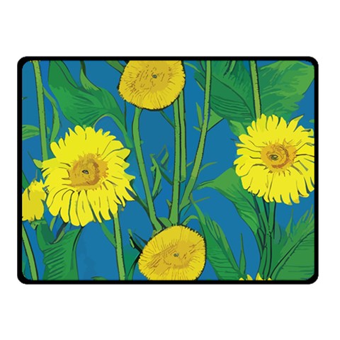 Sunflower One Side Fleece Blanket (Small)