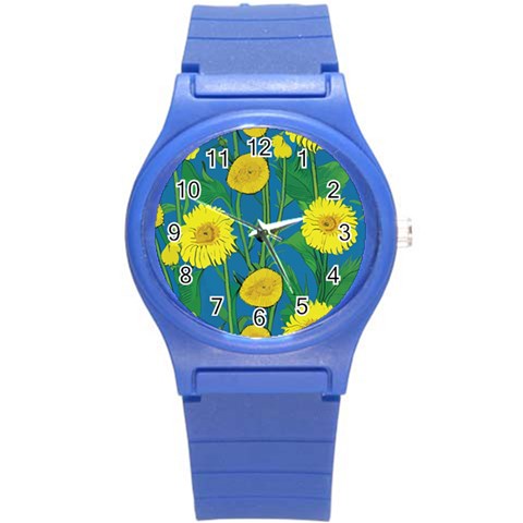 Sunflower Round Plastic Sport Watch (S)