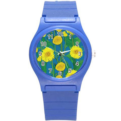 Sunflower Round Plastic Sport Watch (S)