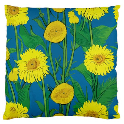 Sunflower Large Premium Plush Fleece Cushion Case (Two Sides)