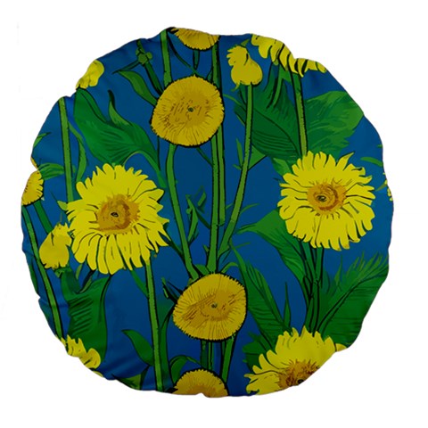 Sunflower Large 18" Premium Flano Round Cushion