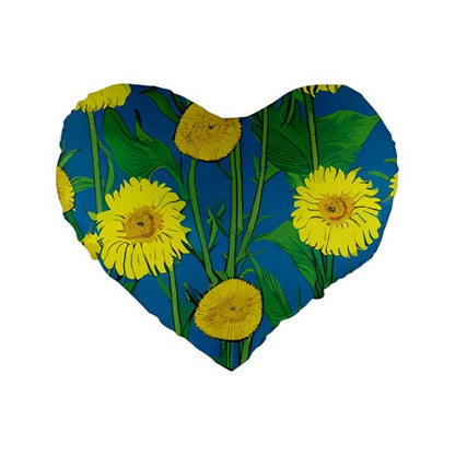 Sunflower Standard 16" Premium Flano Heart Shape Cushion