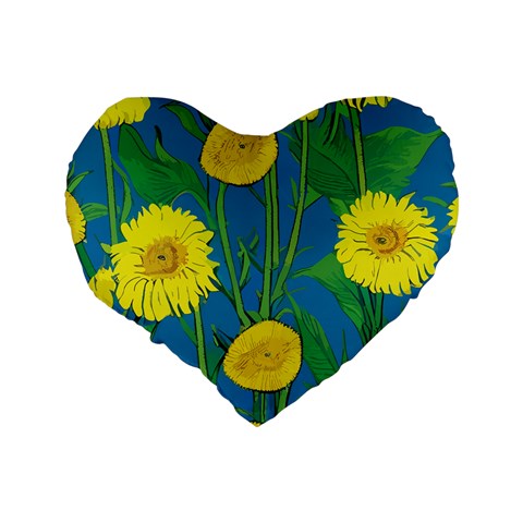 Sunflower Standard 16" Premium Flano Heart Shape Cushion