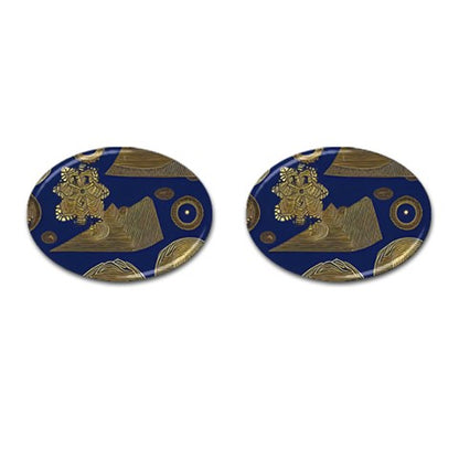 African Ethnic Oval Cufflinks - Personalized Keepsake for Timeless Elegance