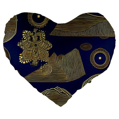 African | Ethnic Large 19" Premium Heart Shape Cushion