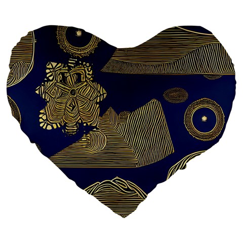 African | Ethnic Large 19" Premium Heart Shape Cushion