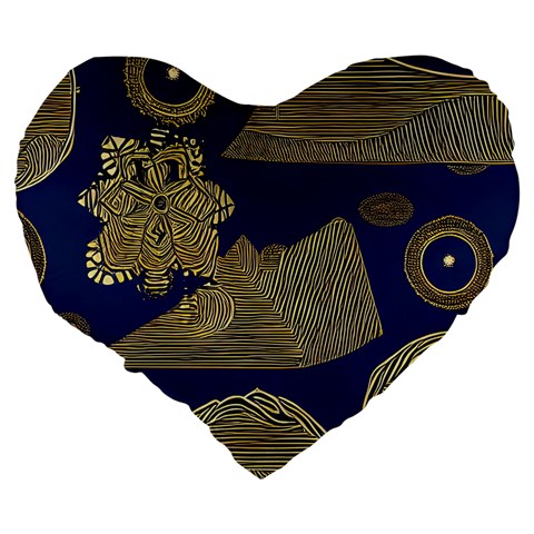 African | Ethnic Large 19" Premium Heart Shape Cushion