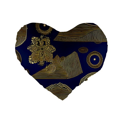 African | Ethnic Standard 16" Premium Flano Heart Shape Cushion