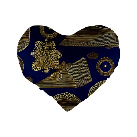 African | Ethnic Standard 16" Premium Flano Heart Shape Cushion