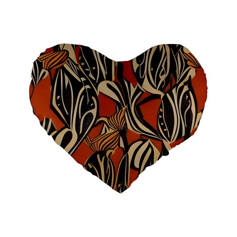 African - Ethnic Standard 16" Premium Flano Heart Shape Cushion