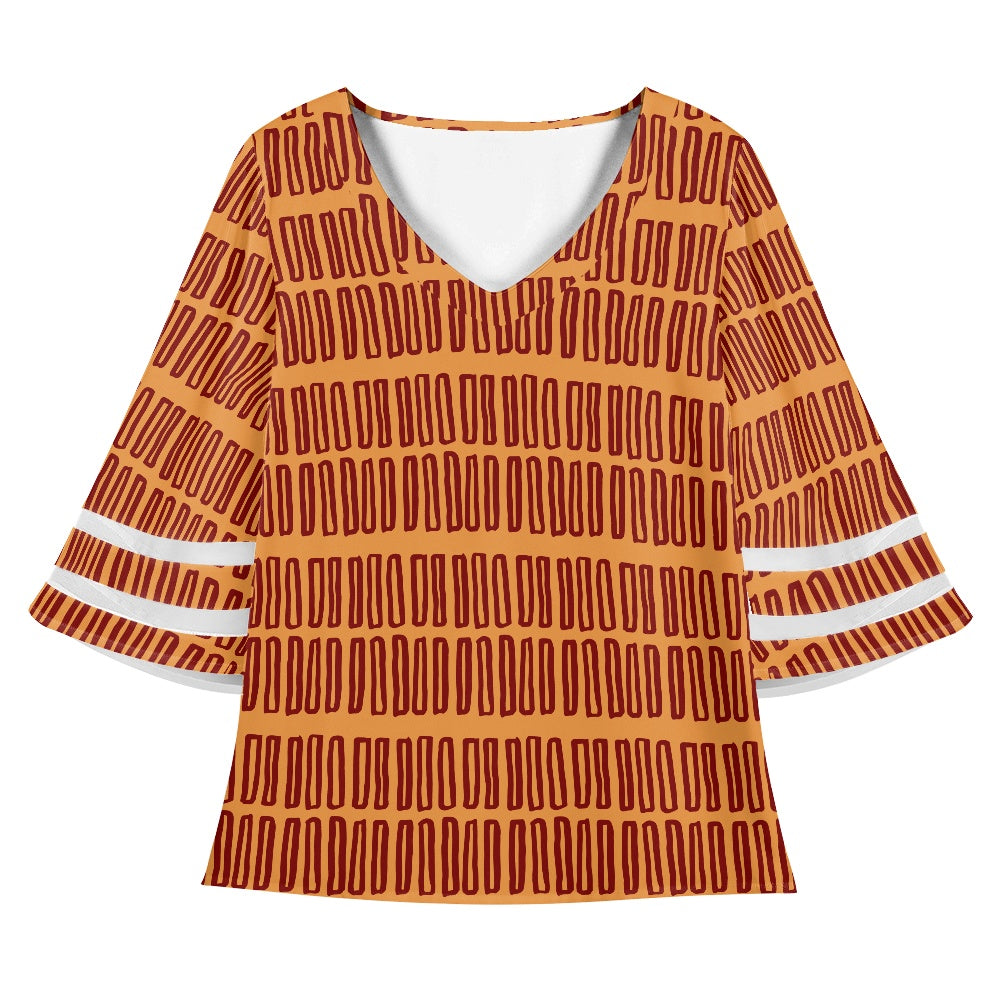 African Women Puff Sleeve Blouse